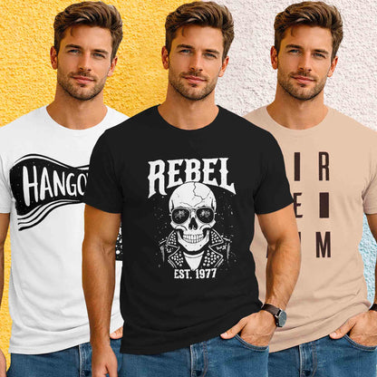 Mens (Pack Of 3) Half Sleeve Printed Tshirts