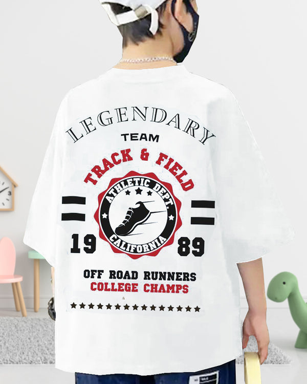 Boys Oversized Legendary White T-Shirt