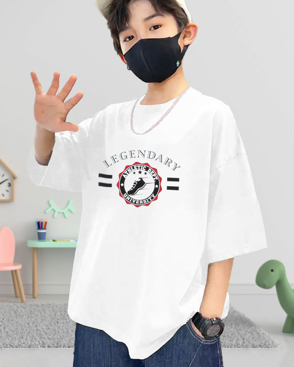 Boys Oversized Legendary White T-Shirt