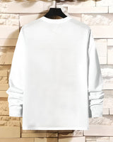 Men Solid Round  Neck Cotton Blend T-Shirt / White