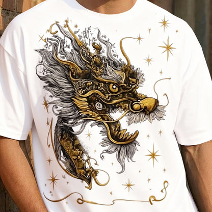 Japanese Dragon Printed Oversized White Tshirt