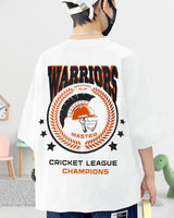 Boys Oversized Warriors White T-Shirt