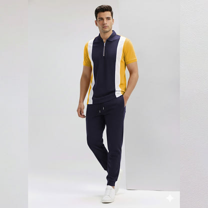 Men Tracksuit Multicolor Full Sleeve Polo T-Shirts & Track Pants- 15 Variants