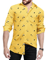 Men Regular Fit Printed Casual Shirt / Yellow