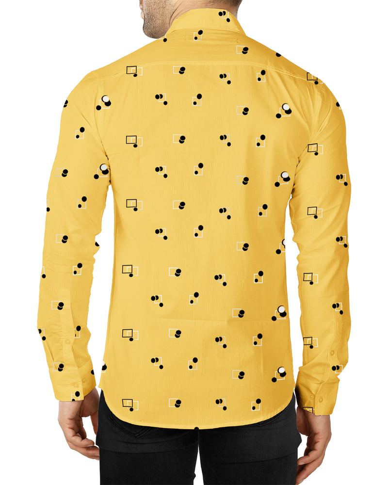 Men Regular Fit Printed Casual Shirt / Yellow