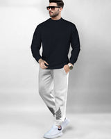 Winter Tracksuit - Navy Blue Sweatshirt & Grey Track Pant