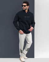 Winter Tracksuit - Navy Blue Sweatshirt & Grey Track Pant