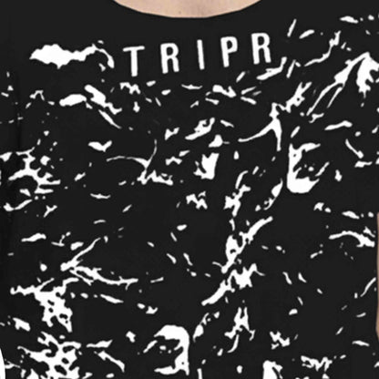 Men Sleeveless Black Printed Vest