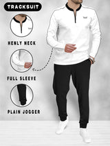 mens tracksuit FULL SLEEVE - WHITE BLACK