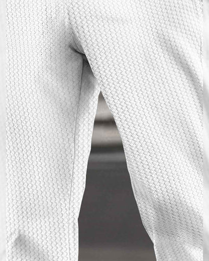 Men Plain Waffle Trackpant White