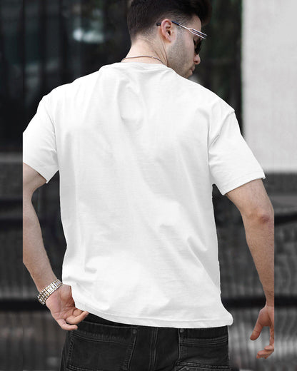 (Pack Of 1) Men Half Sleeve Round Neck Plain White T-shirt
