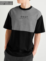 Men Oversized GOAT Printed Black Dark Grey T-shirt