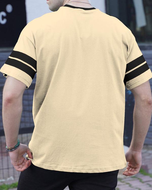 mens tracksuit - OVERSIZED TSHIRT BEIGE - BLACK JOGGER