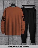 mens tracksuit - BROWN BLACK