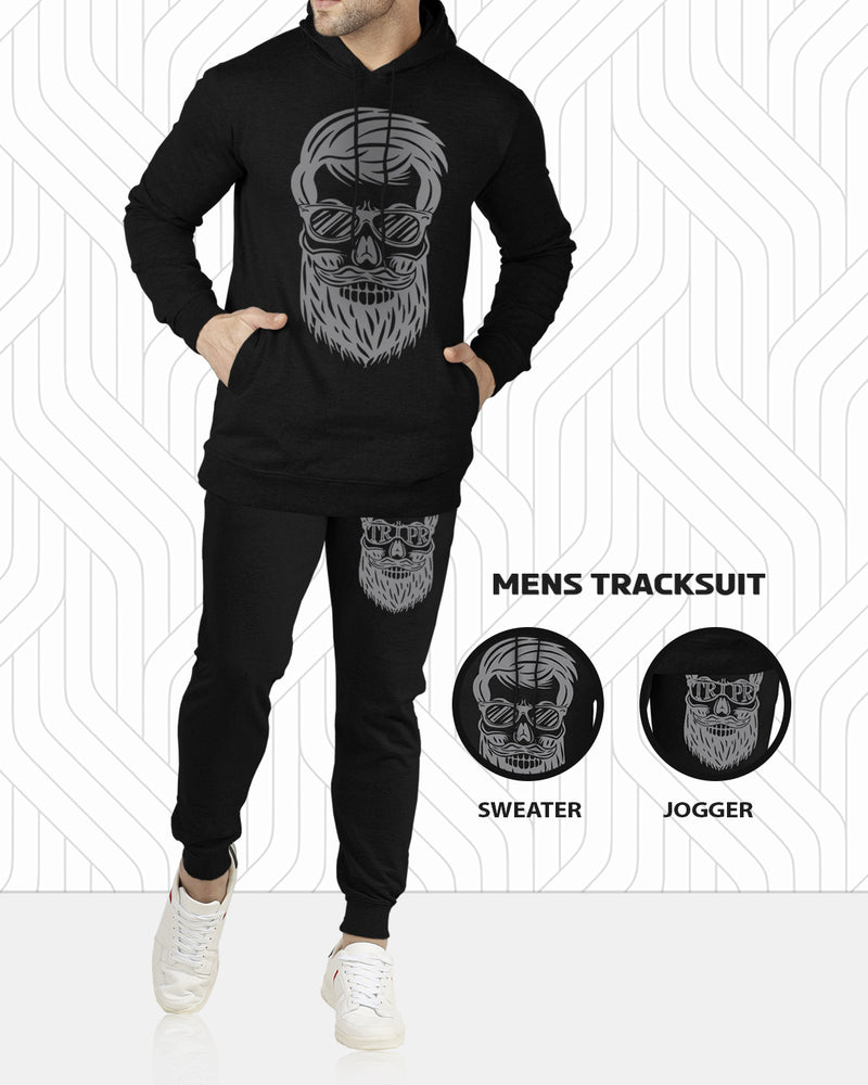 Graphic Print Men Track Suit (BLACK)
