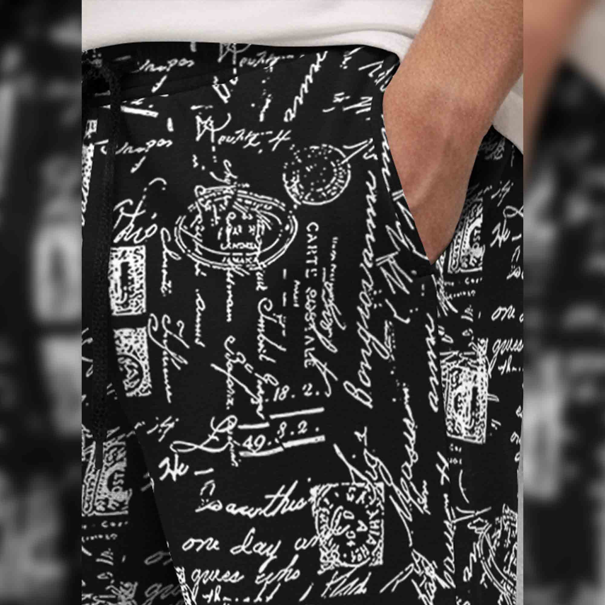 Men All Over Printed Short Black