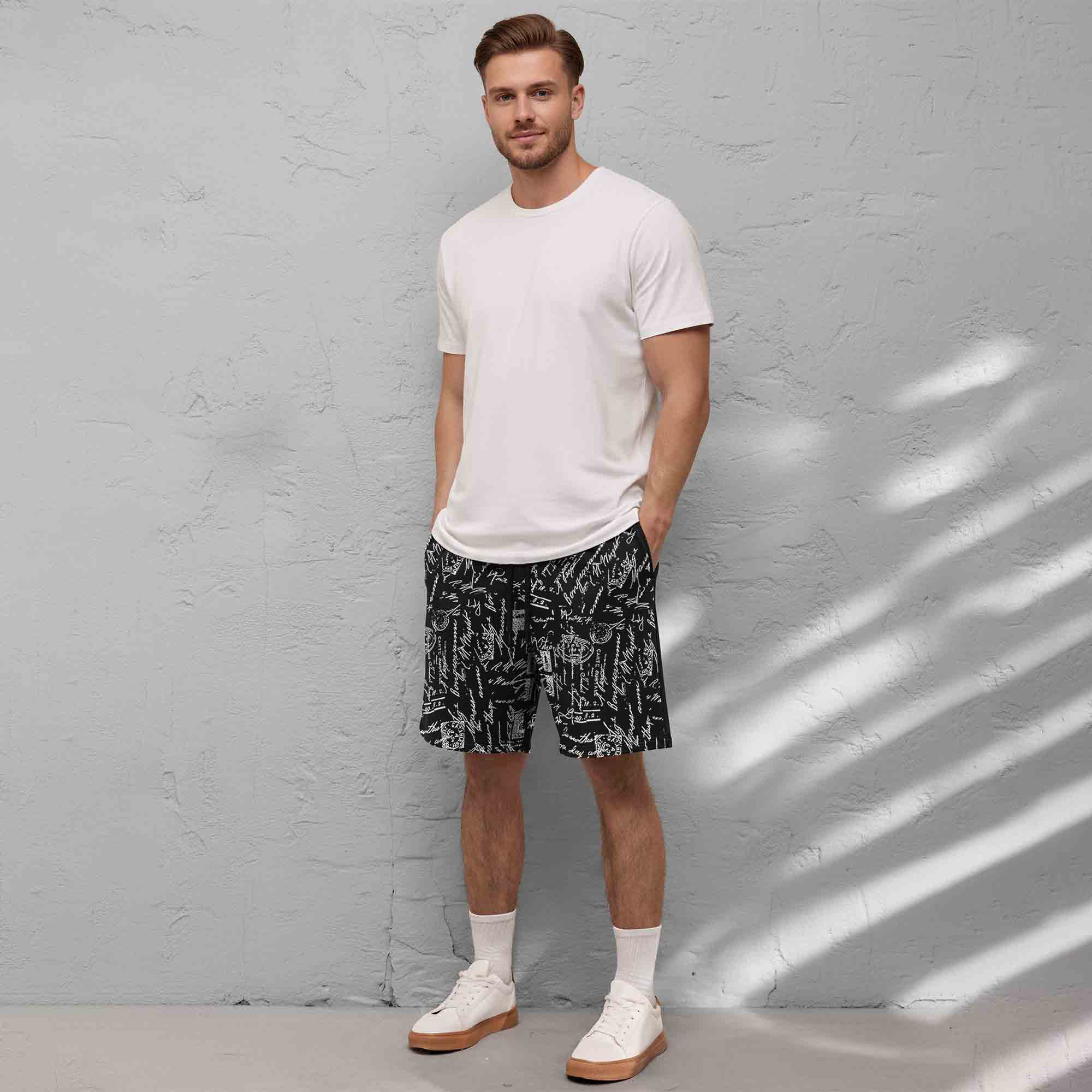 Men All Over Printed Short Black