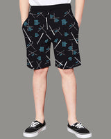 Boys Abstract Printed Black Short