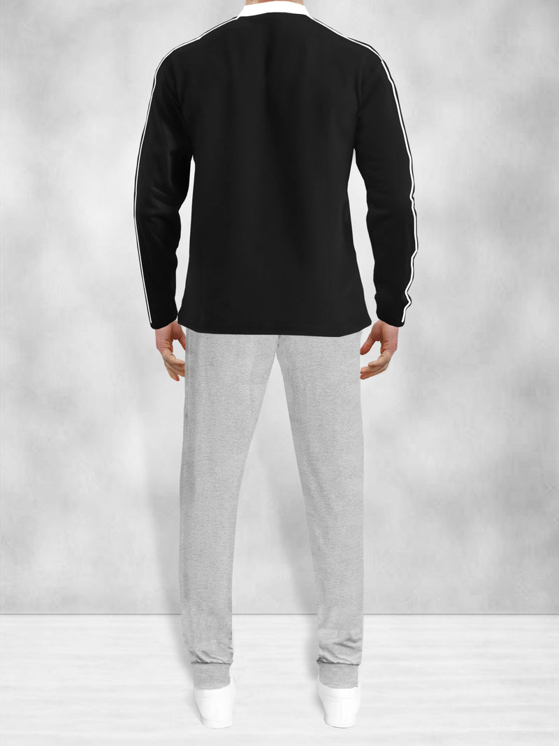 mens tracksuit FULL SLEEVE - BLACK GREY