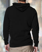 Men Thunder Printed Hooded Neck Black T-Shirt