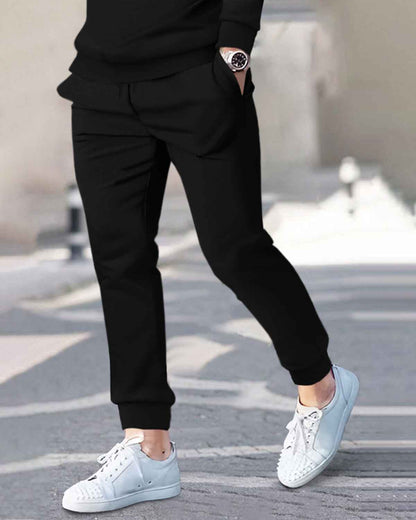 Mens Tracksuit - Full Sleeve Black t-shirt / Black Trackpant