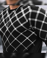 (Pack Of 2) Men Full Sleeve Diamond Cross Printed Round Neck T-Shirts / Black & Maroon