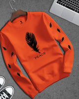 Kids Full Sleeve Orange-Black Printed Tshirt