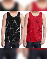 Men Vest Black Red (Pack of 2)