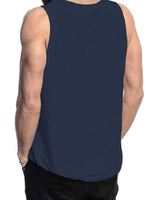 Men Sleeveless Navy Blue Printed Vest