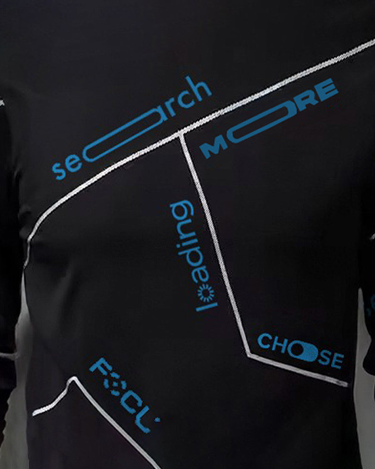 Men Full Sleeve search more Printed Round Neck Black & Blue T-Shirt