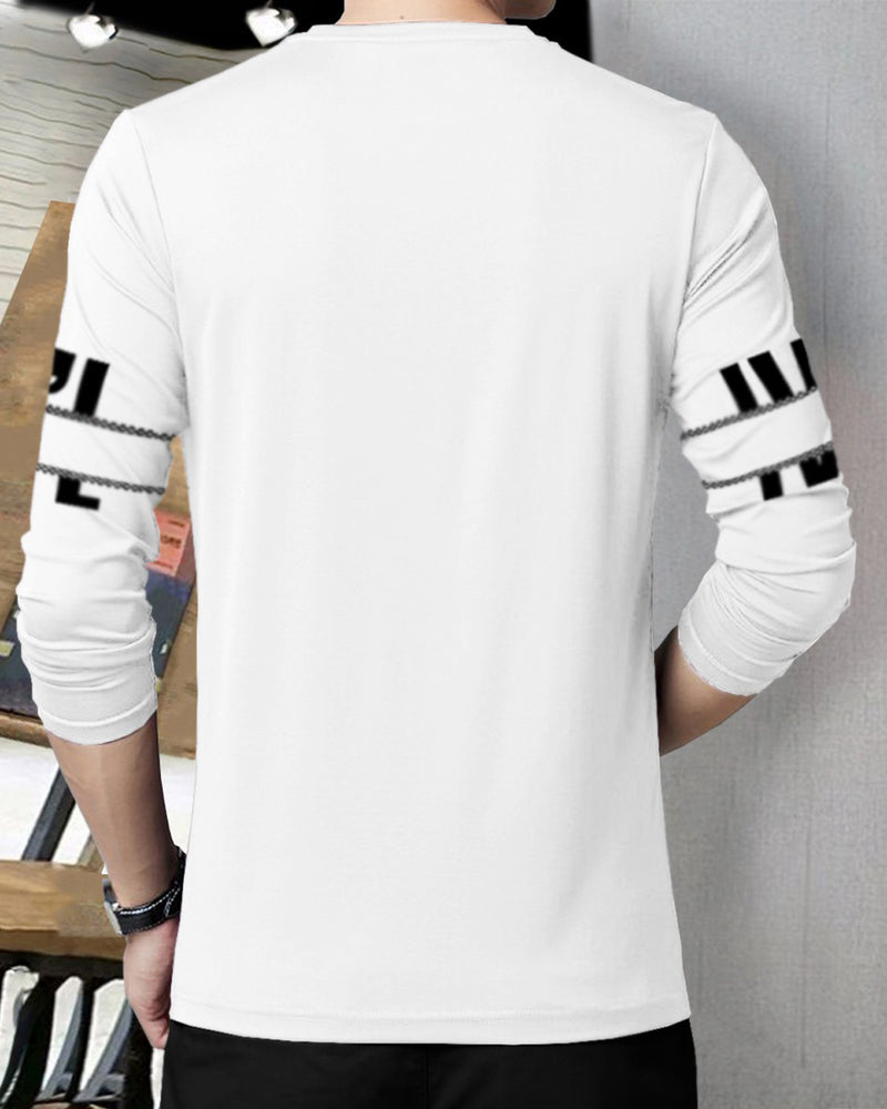 Boys Full Sleeve White Graphics Printed Tshirt