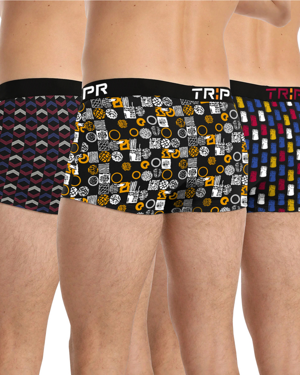 (PACK Of 3) Men Printed Multicolor Trunk