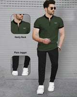 mens tracksuit OLIVE GREEN-BLACK