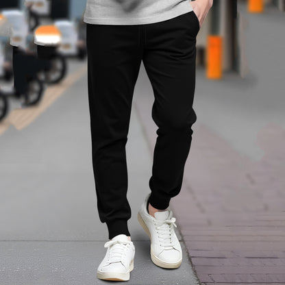 Tracksuit Men Grey Half Sleeve Printed T-shirt Plain Black Trackpant