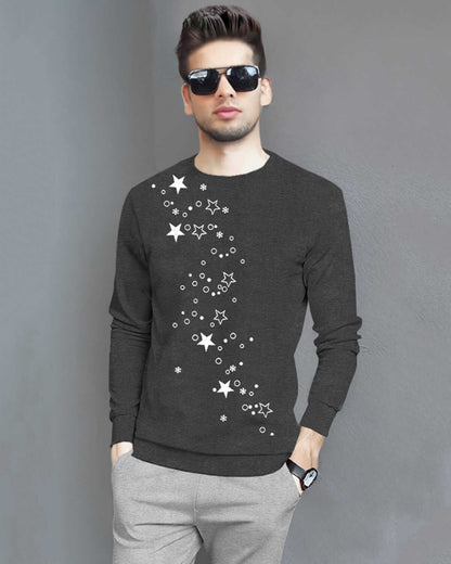 Tracksuit For Men Full Sleeve Printed Darkgrey T-shirt / Plain Grey Trackpant