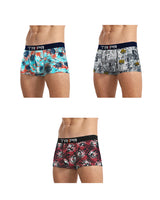 (Pack Of 3) Mens Multicolor Printed Trunks - 8 Variants