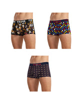 (Pack Of 3) Mens Multicolor Printed Trunks - 8 Variants