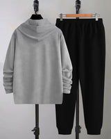 TrackSuit For Grey Hooded T-shirt Black Track Pant