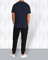 mens tracksuit - colorblock tshirt & black jogger