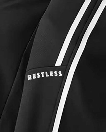 Men Printed Loose Fit Colorblocked Trackpant Black & White