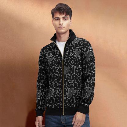 Black And White High Neck All Over Printed Jacket – TRIPR