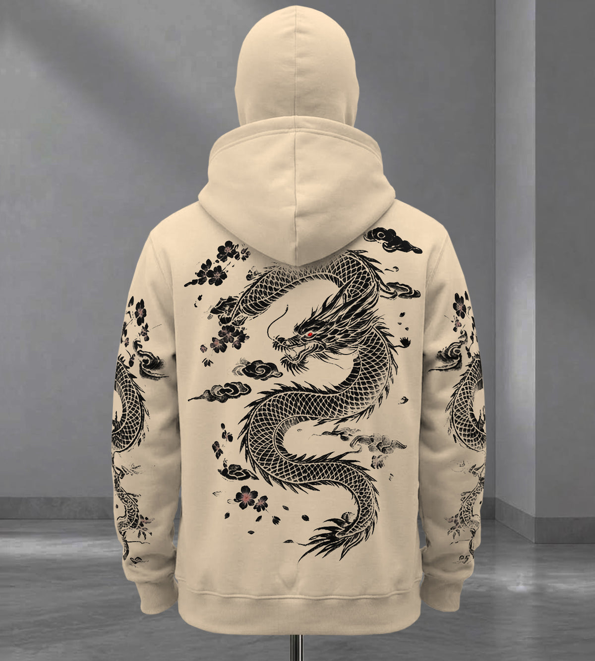 Mens Back Prined Graphic Design Zip-Up Winter Mask Jackets