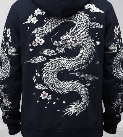 Mens Back Prined Graphic Design Zip-Up Winter Mask Jackets