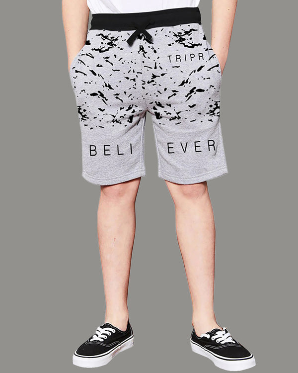 Boys Printed Casual Shorts Cotton Blend / Grey