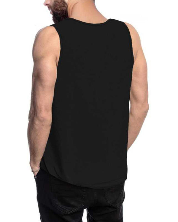 Men Black Abstract Design Printed Vest