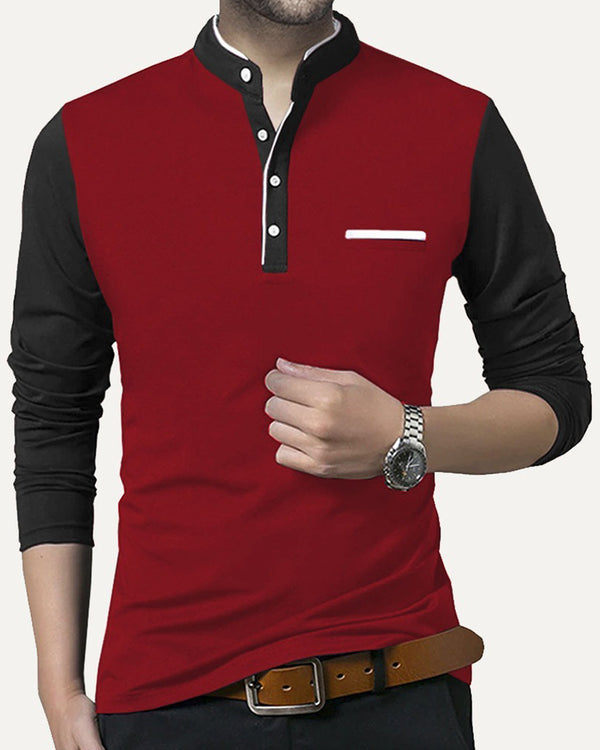 Full Sleeve Red Black T-Shirt
