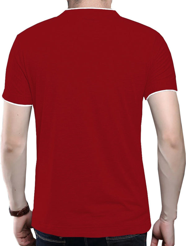 Solid Men's Red Half Sleeve T-Shirt