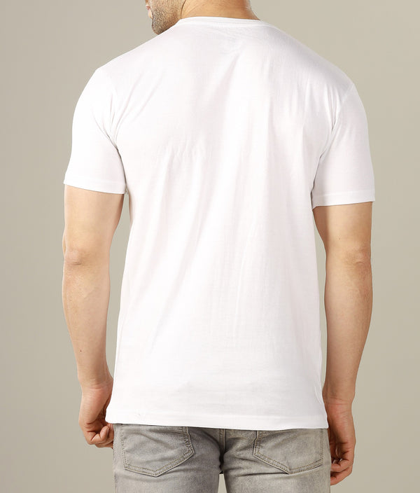 Half Sleeve White "Believe" Printed T-shirt