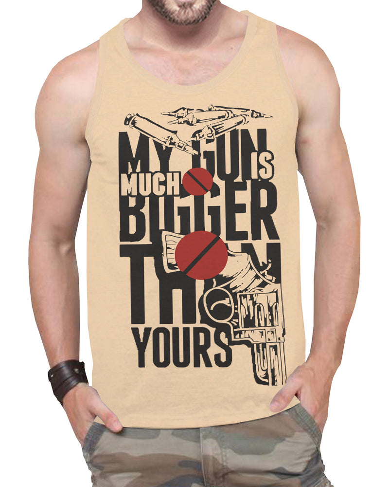 Men Printed Beige Tank Top Vest