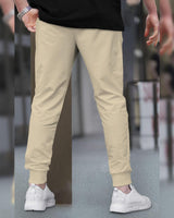 Men Cuffed Jogger With Printed / Beige